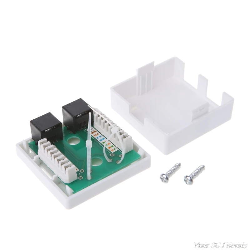 Caja de empalme RJ45, conector de red CAT5e, caja de Cable de extensión de escritorio, 2 puertos, J18 21, envío directo