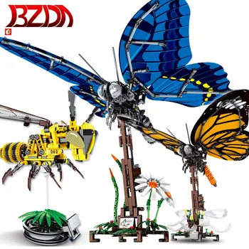 

BZDA New Insect Building Block Toy Creative Technology Imitates Bee Butterfly Dragonfly Animal Children's Educational Toy DIY