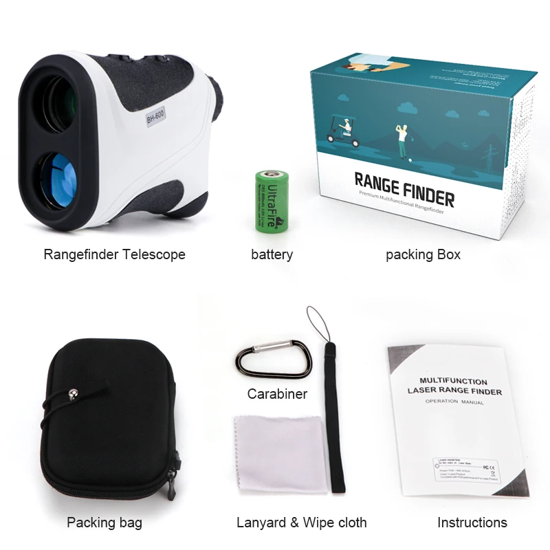 Bosean golf rangefinder com inclinação ajustar bandeira-bloqueio