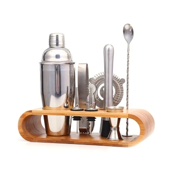 

750ML Stainless Steel Liquor Cocktail Shaker Bar Wine Mixer Set Bartender Cocktail Hand Shaker Tool Kit Bar Tool with Holder