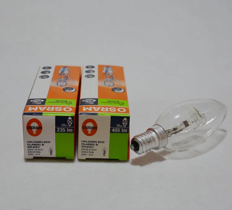 OSRAM 20W30W E14 Свеча лампа энергосберегающая галогенная лампа, 220V230V 2700K лампа