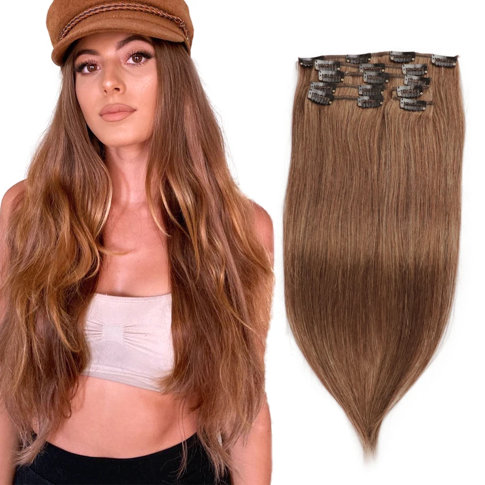 Special Price Human-Hair-Extensions Clip-In Straight Remy Full-Head Black Isheeny 14--16-18-20-22-7pcs/Set Vq8zxQd1