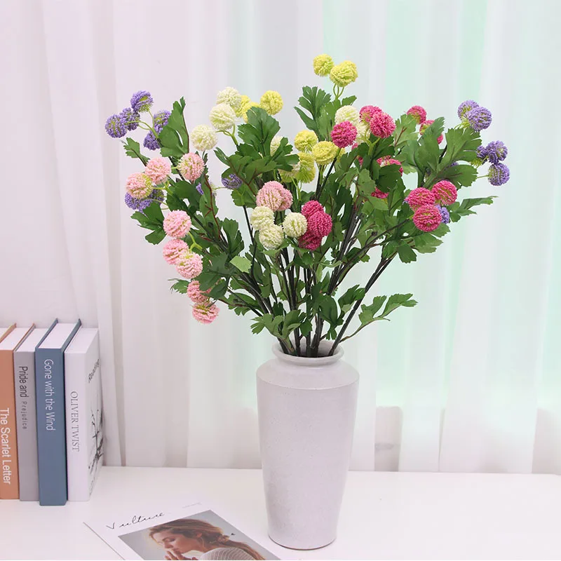 

5 fork hydrangea silk cloth imitation flower wedding decoration, hand-held flower home photography props fake flowers