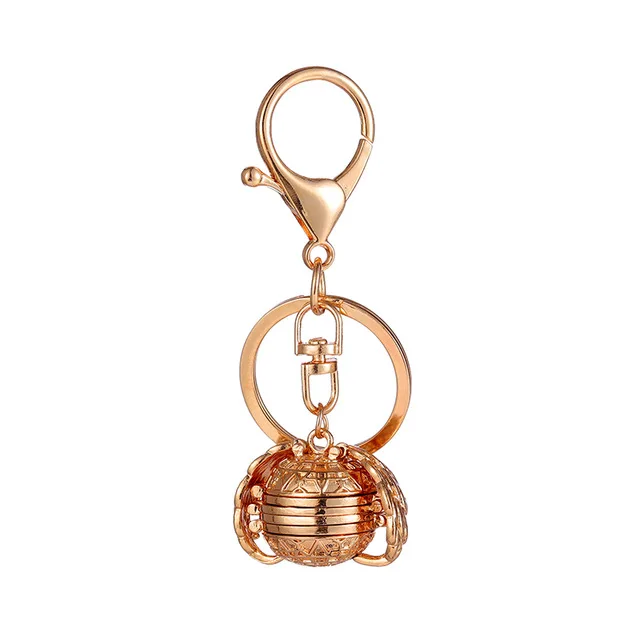 Gold Keychain Взрывная многослойная коробка для фото, подвеска, винтажное золотое ожерелье с крыльями ангела, сделай сам, фото коробка, ювелирное изделие, семейный подарок - Окраска металла: Gold Keychain