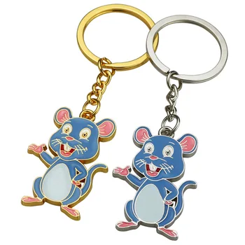 

FREE shipping by FEDEX 100pcs/lot 2020 New Metal Rat Keychains Novelty Mouse Keyrings Rat Key Chains Company Gifts Custom LOGO