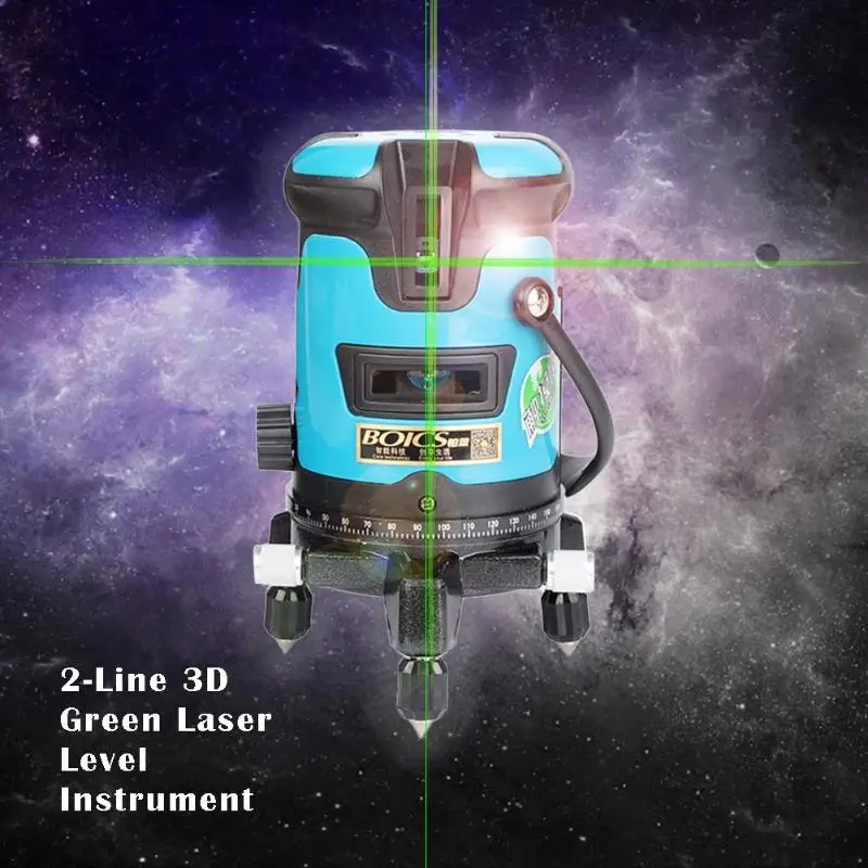 2 линии 3D зеленый луч горизонтальный/вертикальный самонивелирующийся лазерный уровень инструменты длина волны лазера 532 нм IP54 уровень защиты