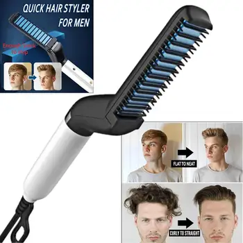 

1PC Multifunction Hair Styling Comb Curling And Straight Hair Brush Comb For Men Massage Comb Hair Styling Tool With US Plug