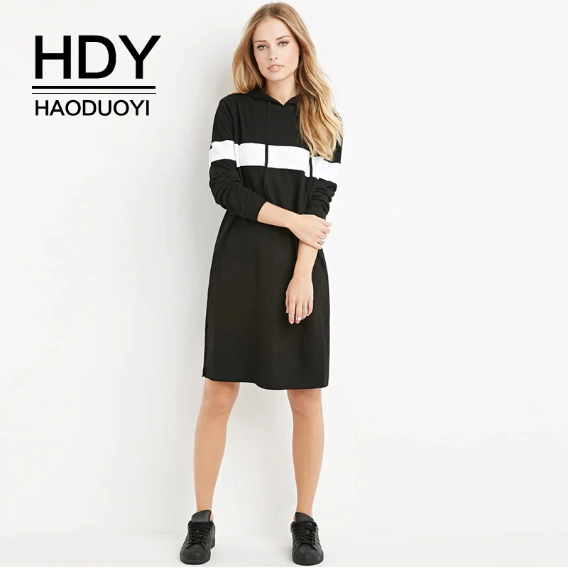 

HDY Haoduoyi Arrival Autumn Fashion Ladies Sexy Long Sleeve Thin Office Lady Crewneck Plus Size Loose Comfy Soft Dress