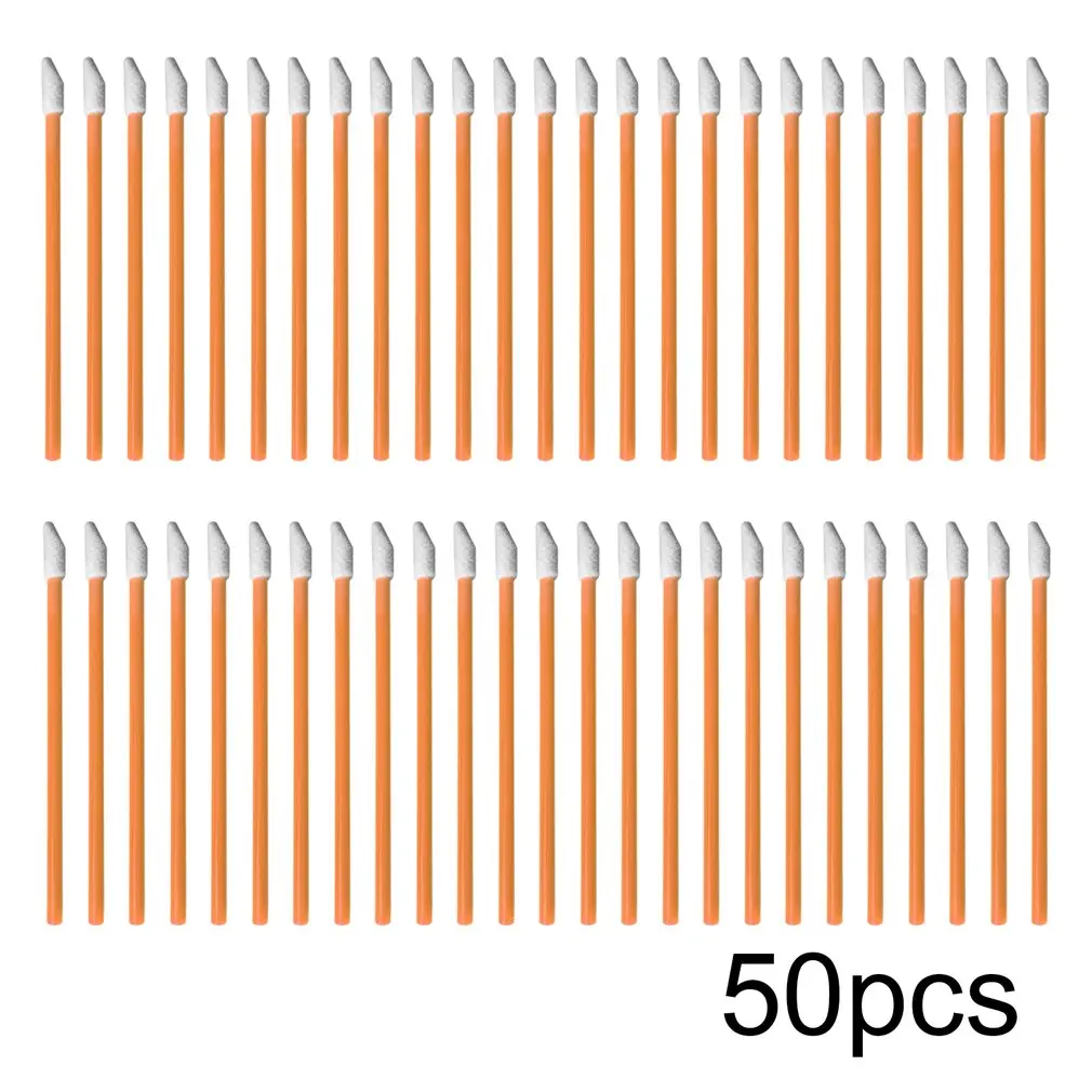 50 шт./лот красочные одноразовые Кисточка для макияжа губ кисточка для губной помады ручки палочки индивидуальный аппликатор инструмент для макияжа красота леди - Handle Color: Orange