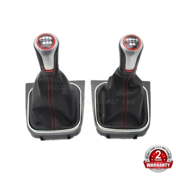 

For VW Golf 5 A5 MK5 Golf 6 A6 MK6 R32 R20 GTI GTD (2004-2013) Car-styling 5 / 6 Speed Gear Stick Shift Knob With Leather Boot