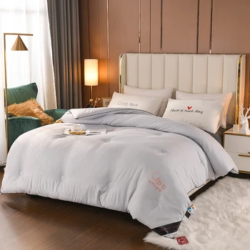 

Winter Soft Thicken Comforter Duvet Solid Color Quick Warm Quilts Skin-friendly Comfortable Quilt Core Home Bedding