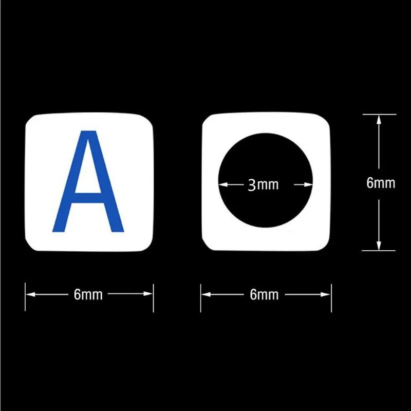 100pcs 6mm Mixed Square Alphabet Letter Beads Charms Bracelet Necklace For Jewelry Making DIY Accessories