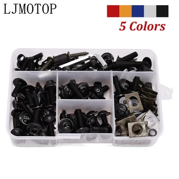 

For Honda CBR 1000RR 1100XX PCX 125 150 CR85R CRF150R RC51 175pcs Motorcycle Fairing Body Bolts Kit Fastener Clips Screw Nuts M6
