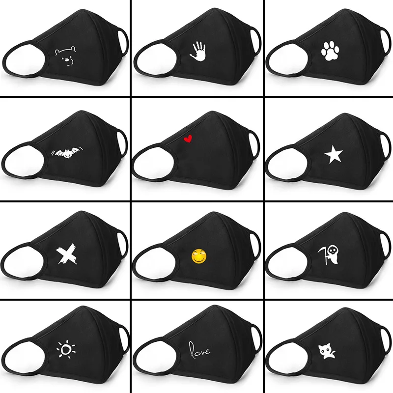 

Unisex Mouth Masks Anti Dust Face PM2.5 Activated Carbon Filter Mouth-muffle Mask Fabric Face Masks Outdoor Travel Protection