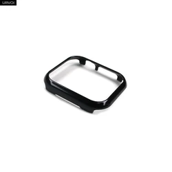 URVOI Shiny Metal Frame Case - Sleek Aluminum Alloy Bumper for 42mm series 3 2 1 (Black)