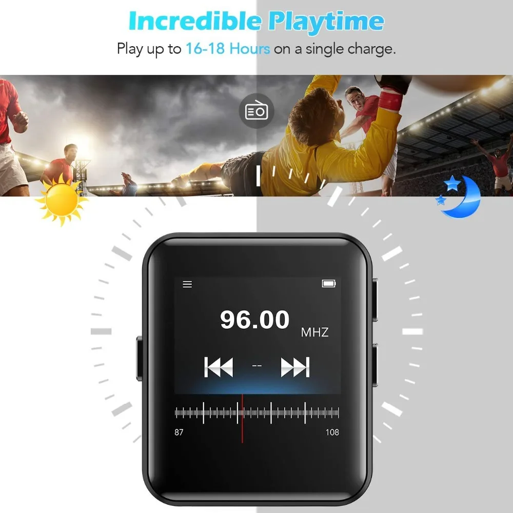 BENJIE Bluetooth MP3 плеер Музыкальный плеер сенсорный экран HiFi металлический плейер с fm-радио, запись голоса мини Walkman для спорта