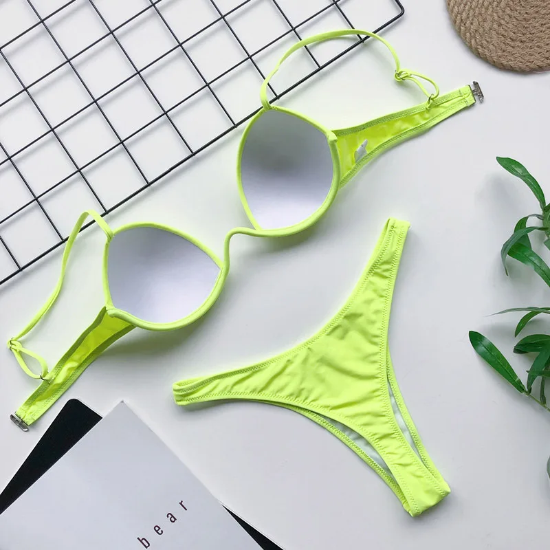 Bikini 2020 Summer Bandage Swimsuit Women Push Up Swimwear Padded Bra Bikini Set Solid Beach Wear Bathing Suit Brazilian Biquini Bikini 2020 Summer Bandage Swimsuit Women Push Up Swimwear Padded Bra Bikini Set Solid Beach Wear Bathing Suit Brazilian Biquini
