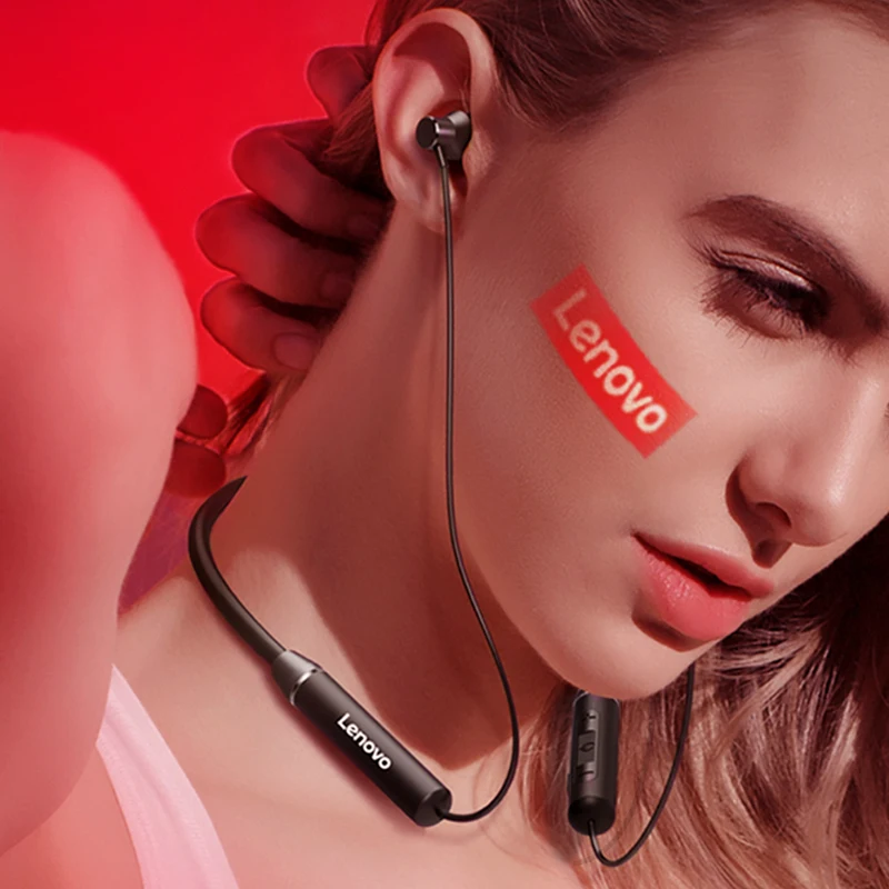 Baratos Auriculares inalámbricos Bluetooth Lenovo HE05 auriculares deportivos impermeables IPX5 auriculares magnéticos con micrófono auriculares con cancelación de ruido