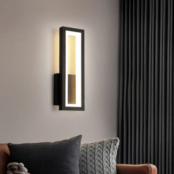 현대 미니멀리스트 벽 램프 홈 장식 거실 침실 17w Ac96v-260v Led Sconce 블랙 화이트 라이트 통로 장식