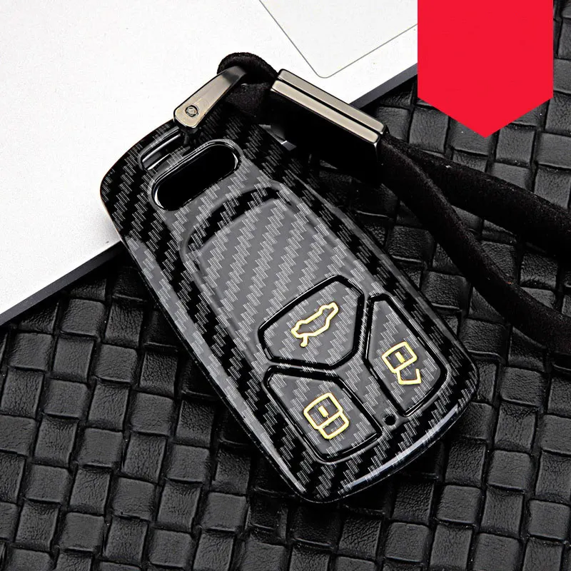 B-black gold Модный чехол для автомобильных ключей ABS для Audi A4, новинка, A4L, A5, A6L, QT, S5, S7, Q5, Q7, 4 м, TTS, авто, умный, дистанционный, защитный брелок для ключей - Название цвета: B-black gold