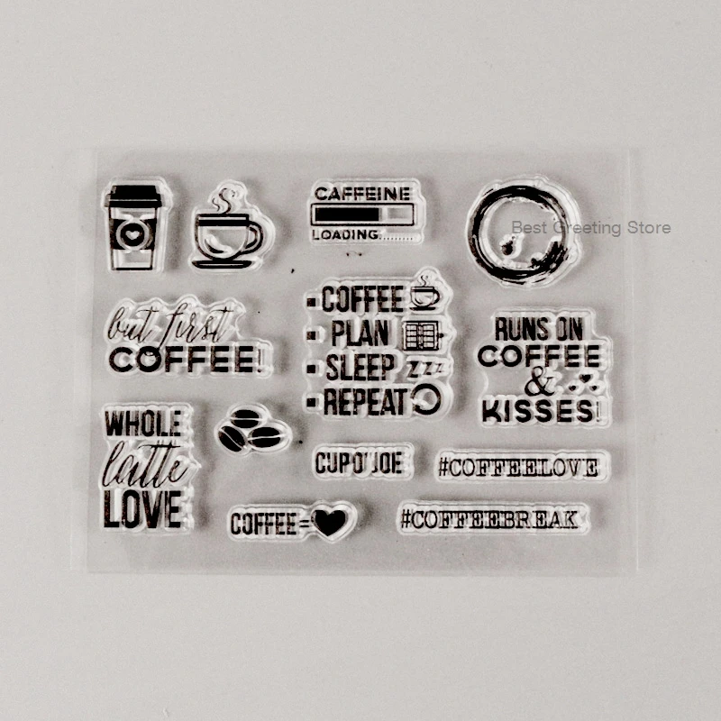 Прозрачные штампы "кофе" для скрапбукинга, штампы для альбома "сделай сам", прозрачные силиконовые штампы