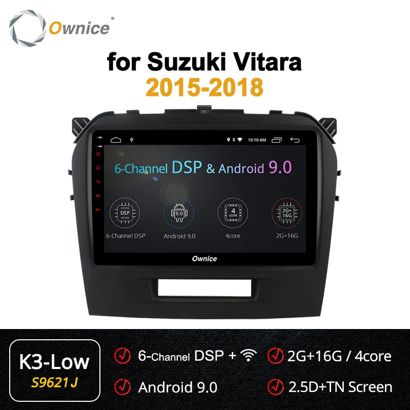 Ownice 360 Panorama Android 9,0 Восьмиядерный k3 k5 k6 автомобильный Радио DVD gps Navi плеер dvd для Suzuki Vitara- 4G DSP оптический - Цвет: S9621 K3-Low