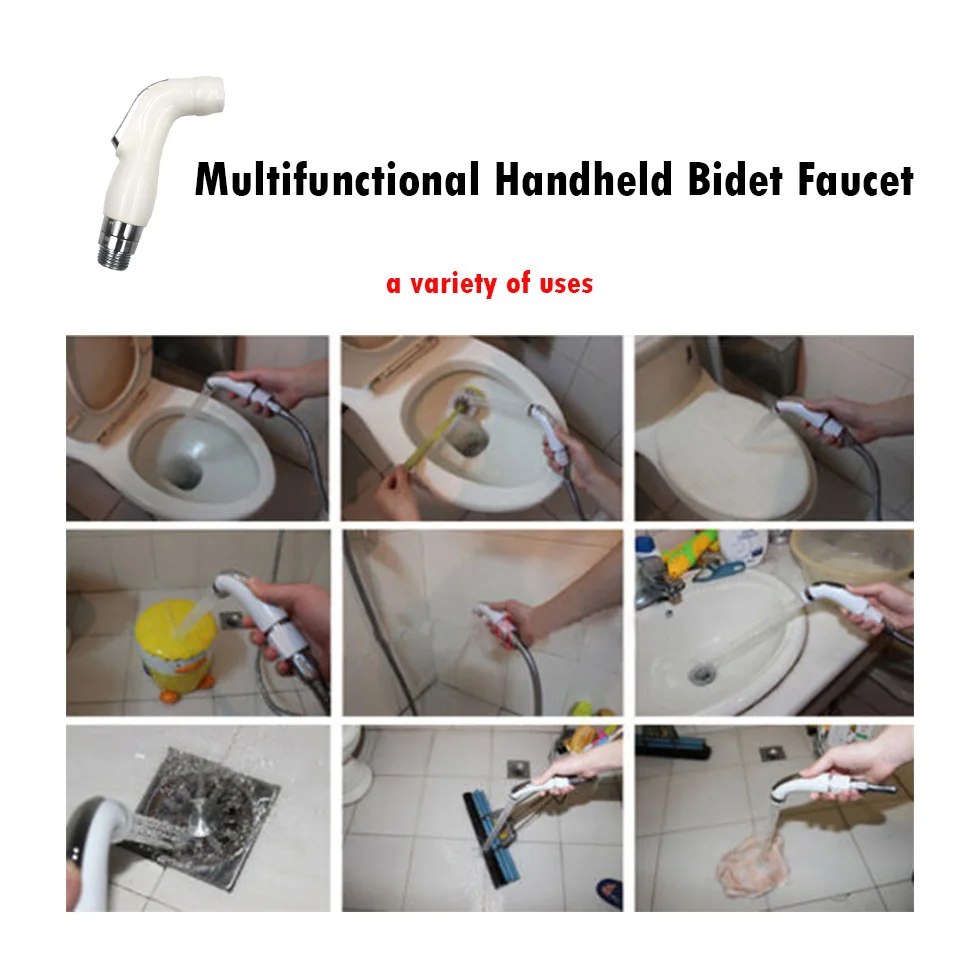 Биде опрыскиватель для туалета, Ручной Биде опрыскиватель мусульманский Shattaf ткань пеленки опрыскиватель набор для унитаза крепления(белый+ хром
