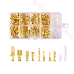 150 pces rápido splice spade conector fio friso bloco terminal com luva de isolamento variedade kit para fiação elétrica do carro