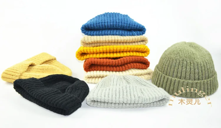 Мужская шерстяная шапка бини зимняя одноцветная вязаная теплая Один размер Спортивная уличная хип-хоп шапка с дизайном «арбуз» Женская шапка унисекс s 5