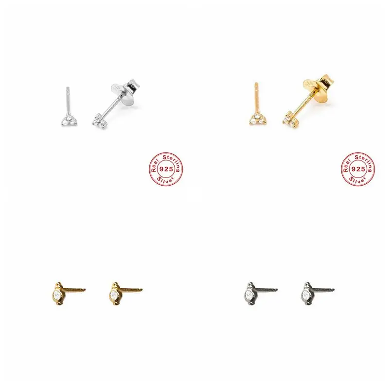 Минималистичные крошечные сердца Симпатичные серьги-гвоздики Настоящее серебро 925 проба для женщин помолвка вечерние ювелирные изделия подарок A30