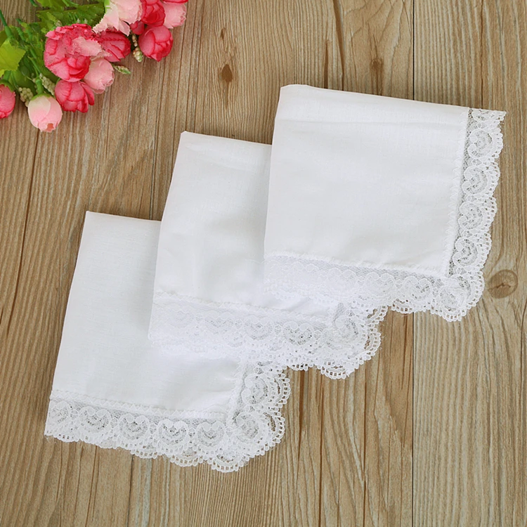 

Vintage Cotton Women Hankies Embroidered Butterfly Lace Flower Hanky Floral Assorted Cloth Ladies Handkerchief Fabrics