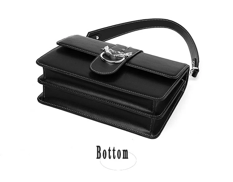 Черная сумка европейский стиль Переносная маленькая квадратная кожаная женская сумка lykj-yx