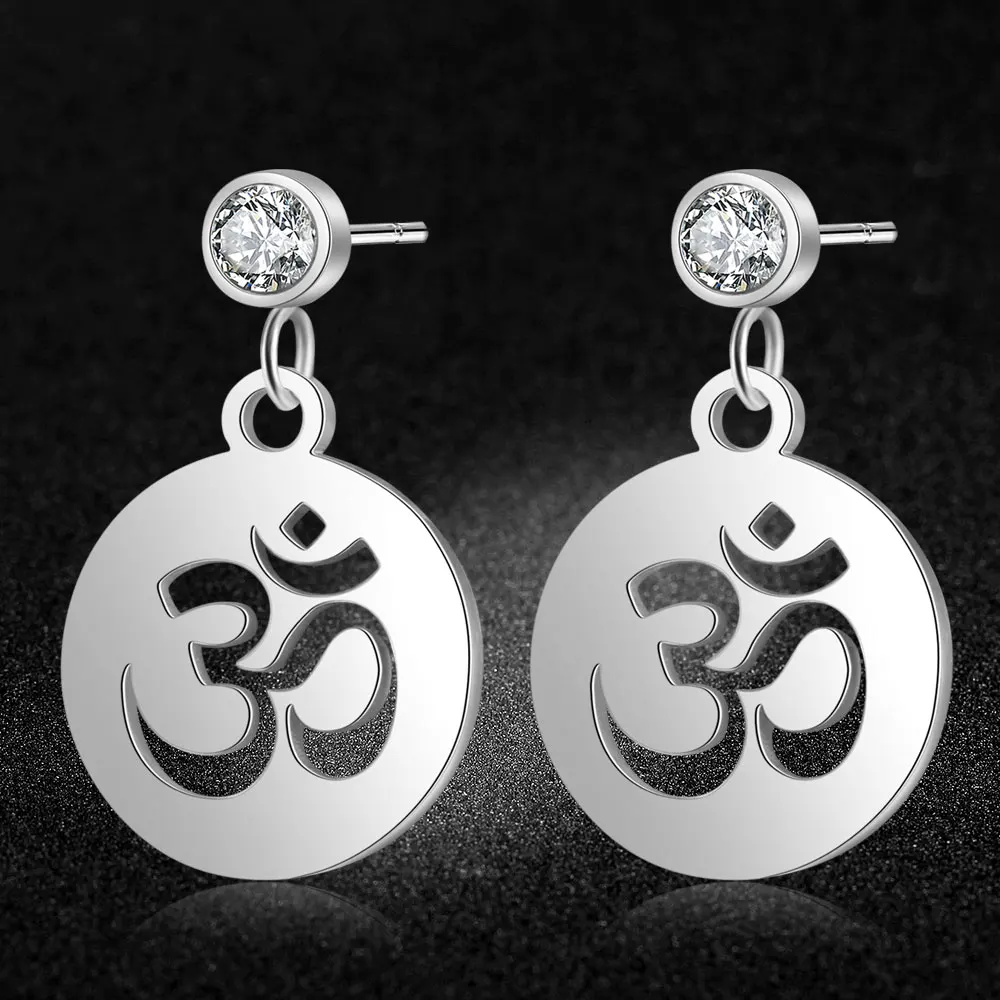 

AAAAA Quality 100% Stainless Steel OM Charm Drop Earring for Women Wedding Party Dangle Earrings Jewelry