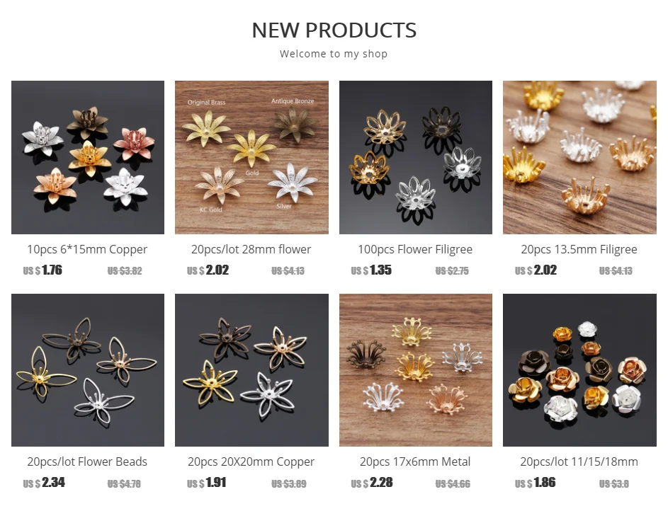 10pcs 28mm Metal Flower Beads Cap Silver Gold Color Filigree Flower Base Bead Cap Charms for Jewelry Making Craft Components DIY