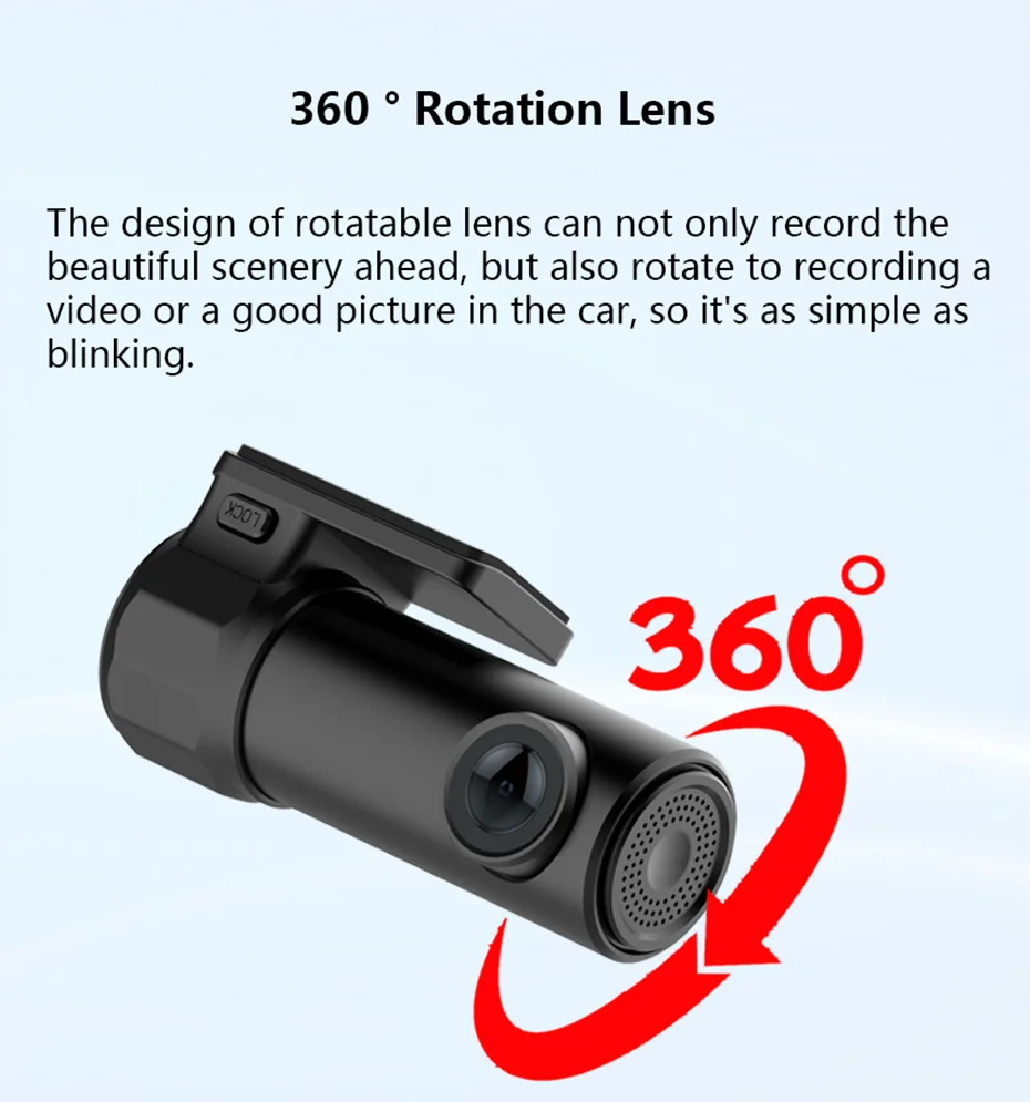 360 градусов Поворот Мини Автомобильный видеорегистратор WiFi HD 1080P камера ночного видения тире камера Умный Авто регистратор видео регистратор g-сенсор