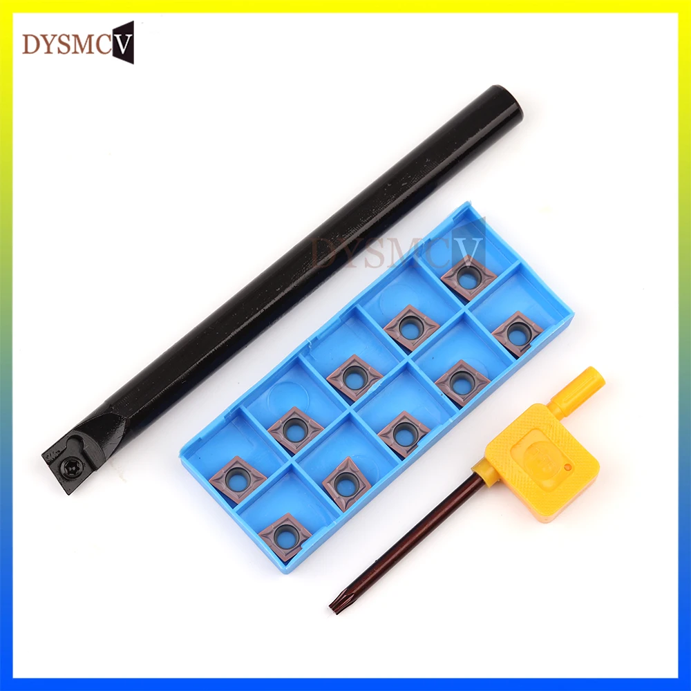 

1PC internal turning tool holder S12M S14N S16Q S20R S25S -SCLCR09 +10PCS CCMT09T304 carbide insert turning tool cutting kit