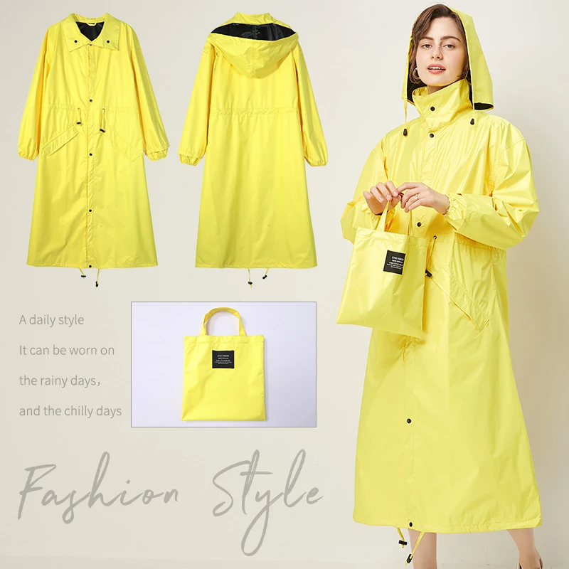 Zhouxiaoxi chubasquero largo amarillo para mujer, impermeable, a prueba de con capucha, ligero, para senderismo y lluvia, Ponchos, chaqueta, capa, Raingear, 2021|Impermeables| - AliExpress