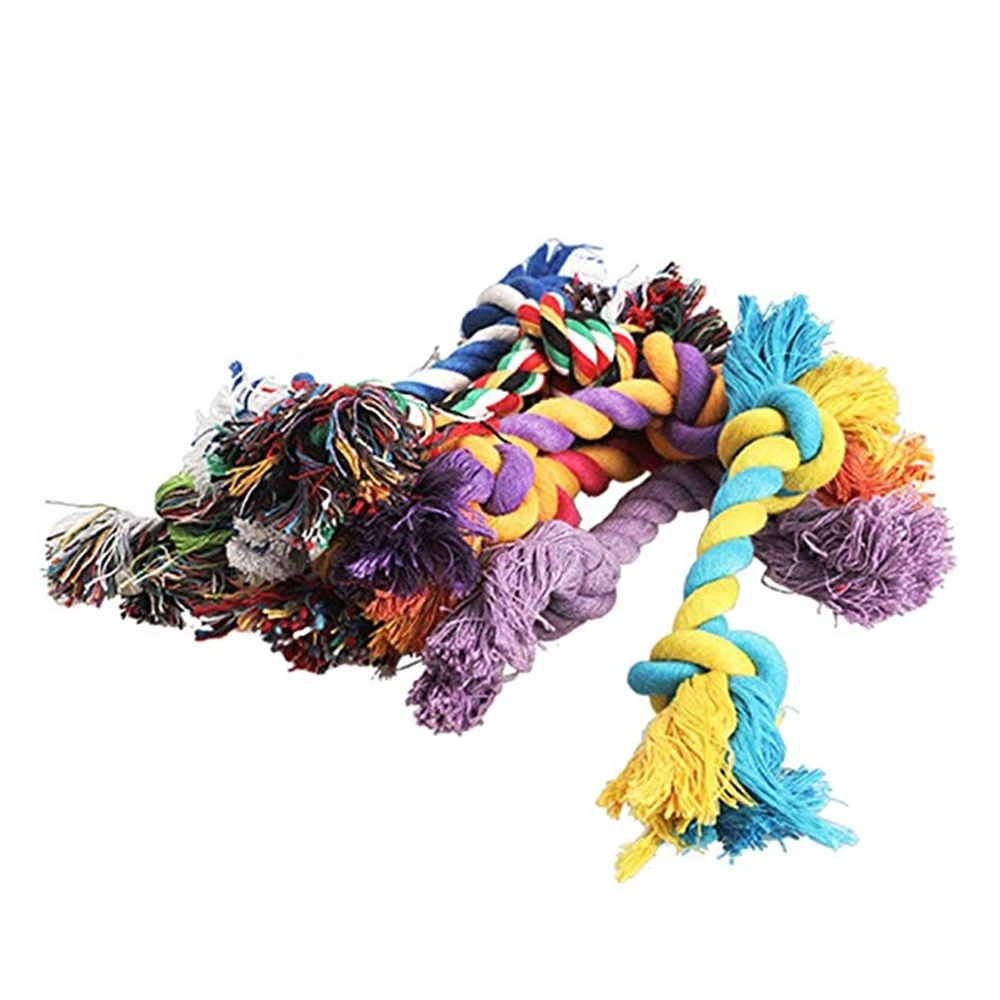 

Double Knot Biting Rope Molar Tooth Cleaning Pet Chew Cotton Rope Dog Toy double braid ropepet supplies