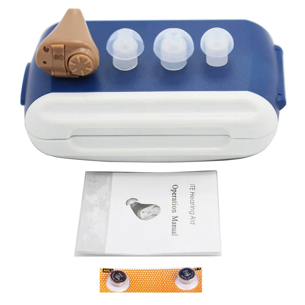 Портативный мини слуховой аппарат 2 шт. усилитель звука в ухо регулируемый