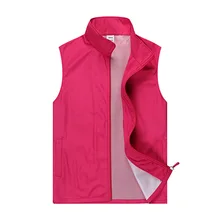 chun xin тонкий Одноцветный крутой простой рекламный Повседневный жилет на молнии со стоячим воротником без глажки для взрослых настраиваемый логотип