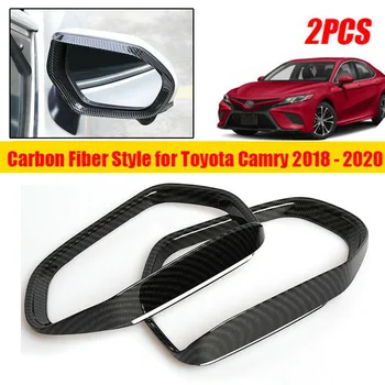 

Fit For Toyota Camry 2018-2020 Carbon Fiber Side Mirror Rain Eyebrow Cover Trim Durable And Practical To Use