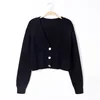 Short style high-waisted slim plastic sweater women 2023 spring new single-breasted knitted cardigan twist small jacket 5