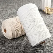

Cotton Craft 3mm DIY 100m/200m Hand-Woven Macrame String Braided Tapestry Rope