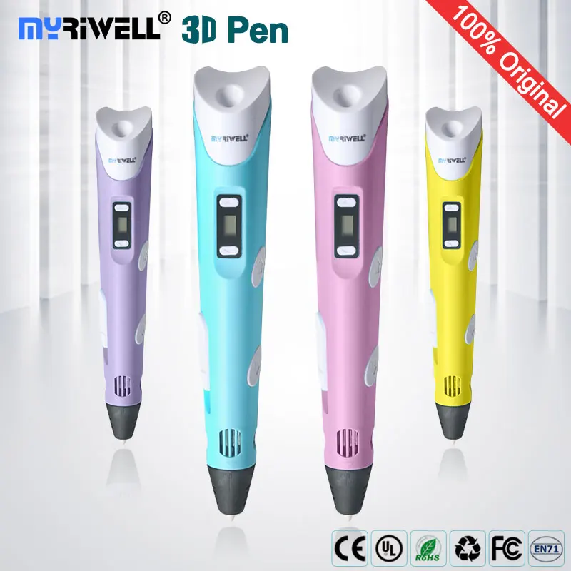 Myriwell 3d ручки+ 20*5 м ABS нити, ручка 3 d Ручка 3d модель, лучший подарок для детей креативный 3d принтер pen-3d волшебная ручка