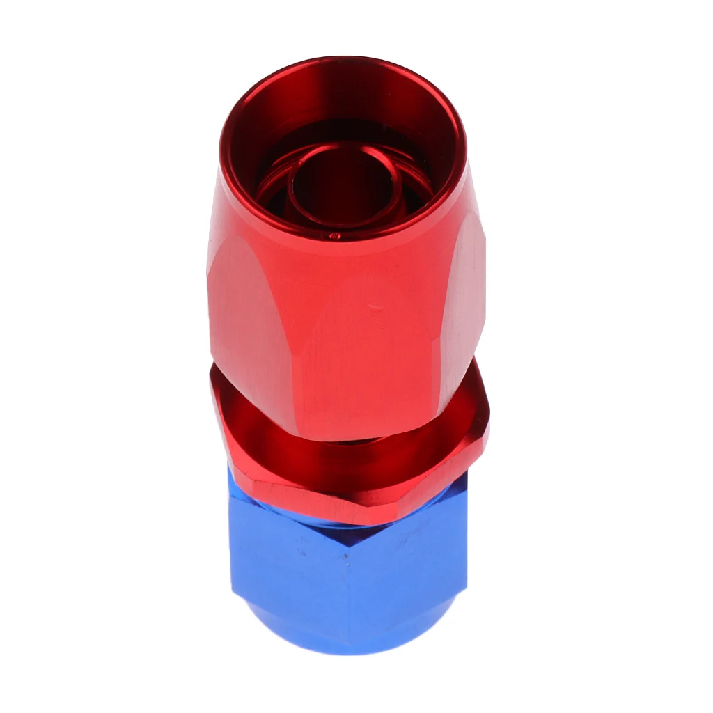 Universal AN-8 Swivel Aluminum Fuel Pump Air Line Hose End Blue And Red