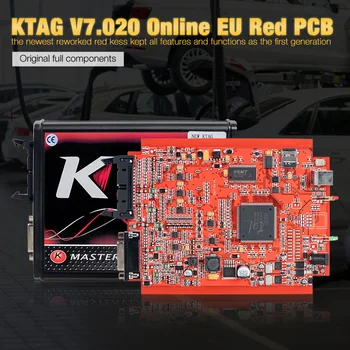 

V2.23 KTAG V7.020 K-TAG Master EU Red ECM Titanium 4 LED Online Master Version BDM Frame fgtech ECU OBD Truck Programmer