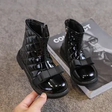 

Infant Kids Flat Shoes Children Boot Elegant Lovely Bowknot Sewing Pu Leather Round Toe Girl's Winter Boot Warm Lovely EUR21-36