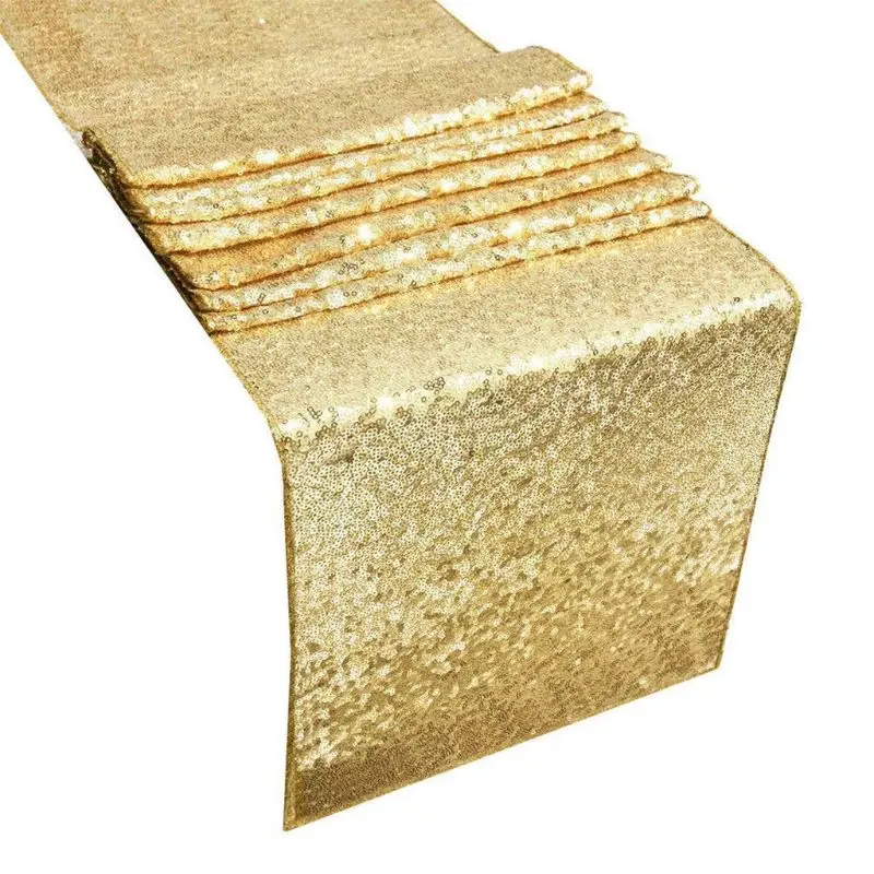 GD Table Runners- 12 by 108 Inch Glitter Gold Table Runner-Gold Event forParty M2EF - Цвет: GD