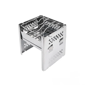

Portable Stainless Steel BBQ Grill Non-Stick Surface Folding Barbecue Grill Outdoor Camping Picnic Tool