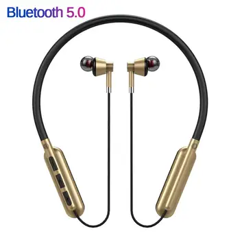 

Magnetic Bluetooth Earphone Sports Neckband Magnetic Wireless Gaming Headset Stereo Earbuds Metal Earphones TF Card For IPhone